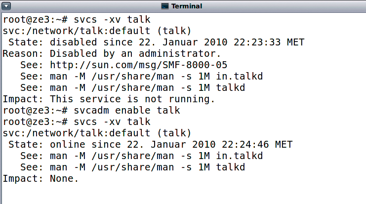 Details of the talk service. Details of the talk service.