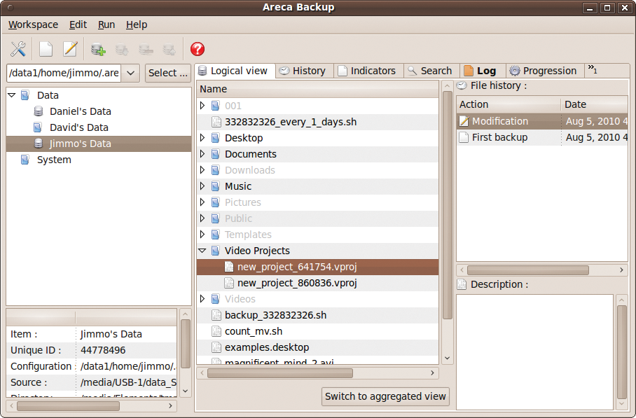 Areca backup. Areca backup.