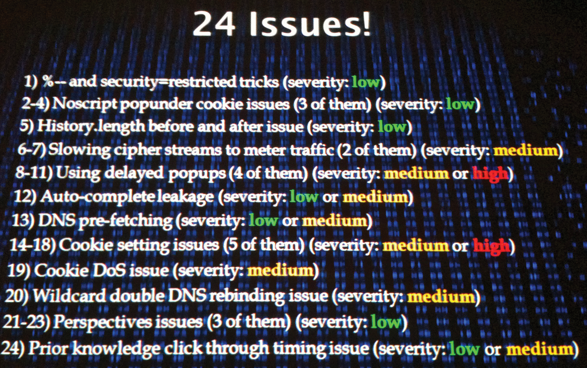 Final HTTPS slide – 24 issues in all. Final HTTPS slide – 24 issues in all.
