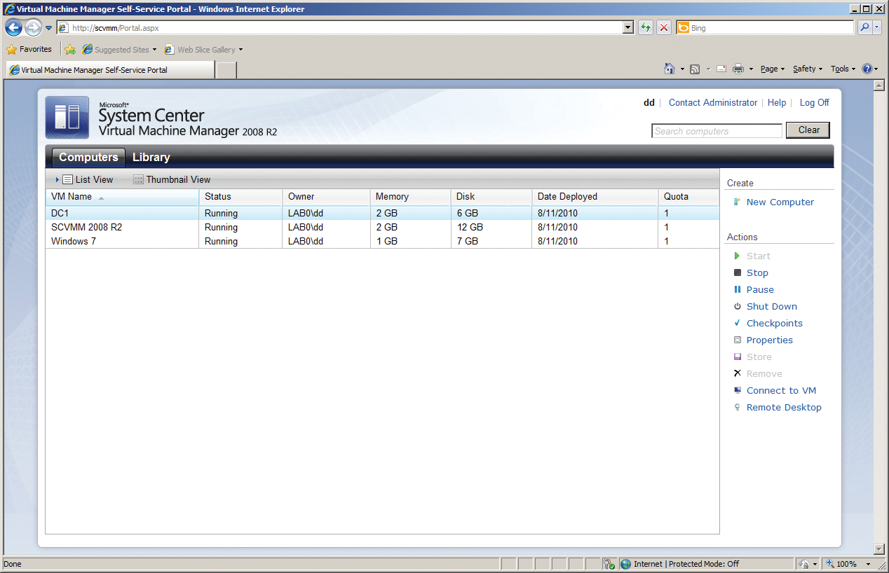 The self-service portal lets non-privileged users manage virtual machines. The self-service portal lets non-privileged users manage virtual machines.