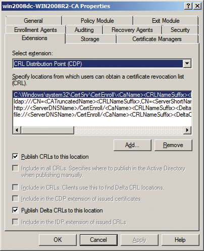 A CLR distribution point controls the availability of the certificate revocation list, which all clients need to be able to access at any time. A CLR distribution point controls the availability of the certificate revocation list, which all clients need to be able to access at any time.