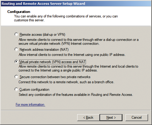 You need to set up the RAS services to run a VPN server. You need to set up the RAS services to run a VPN server.