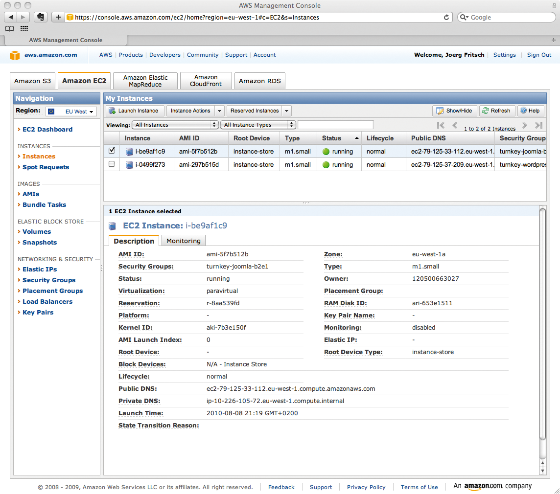 The Amazon Cloud. The mother of all clouds sets the bar for all others. Notice that the AWS GUI is slightly long in the tooth. The Amazon Cloud. The mother of all clouds sets the bar for all others. Notice that the AWS GUI is slightly long in the tooth.