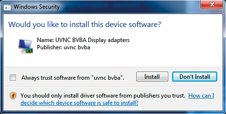 The UltraVNC mirror driver reduces the CPU load when transferring screen content. The UltraVNC mirror driver reduces the CPU load when transferring screen content.