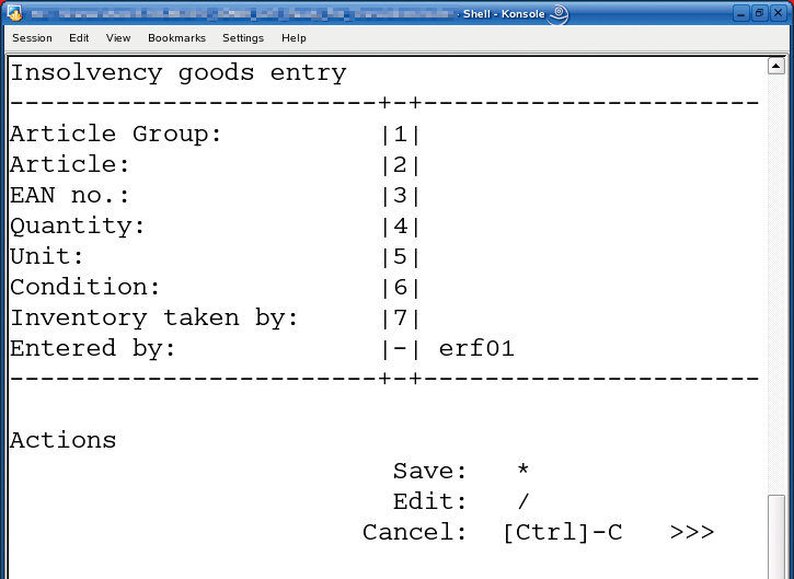 Mask-oriented data entry script based on the form shown in Figure 2. Mask-oriented data entry script based on the form shown in Figure 2.
