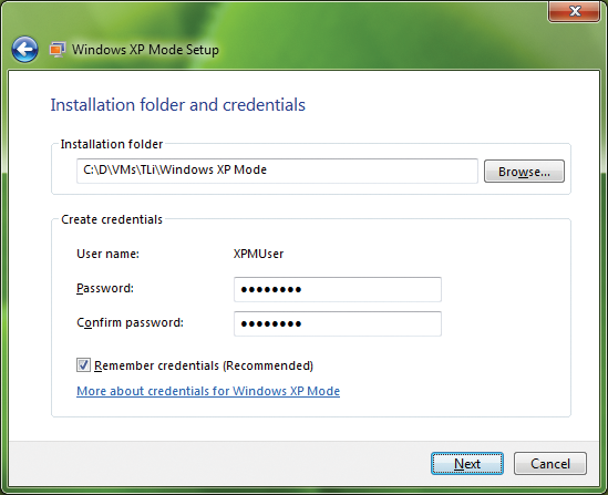 Wizard-based virtual XP machine setup. Wizard-based virtual XP machine setup.