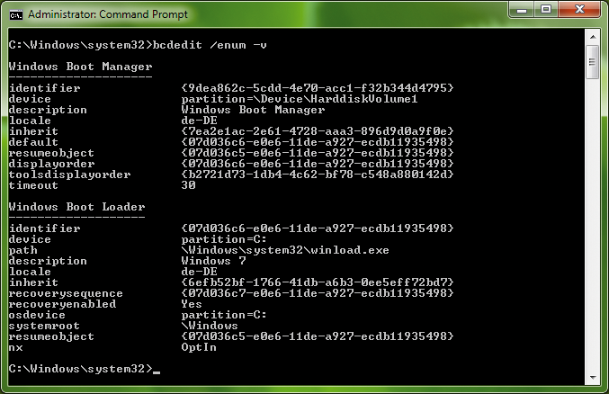 The bcdedit tool gives an overview of the objects in the boot store. The bcdedit tool gives an overview of the objects in the boot store.