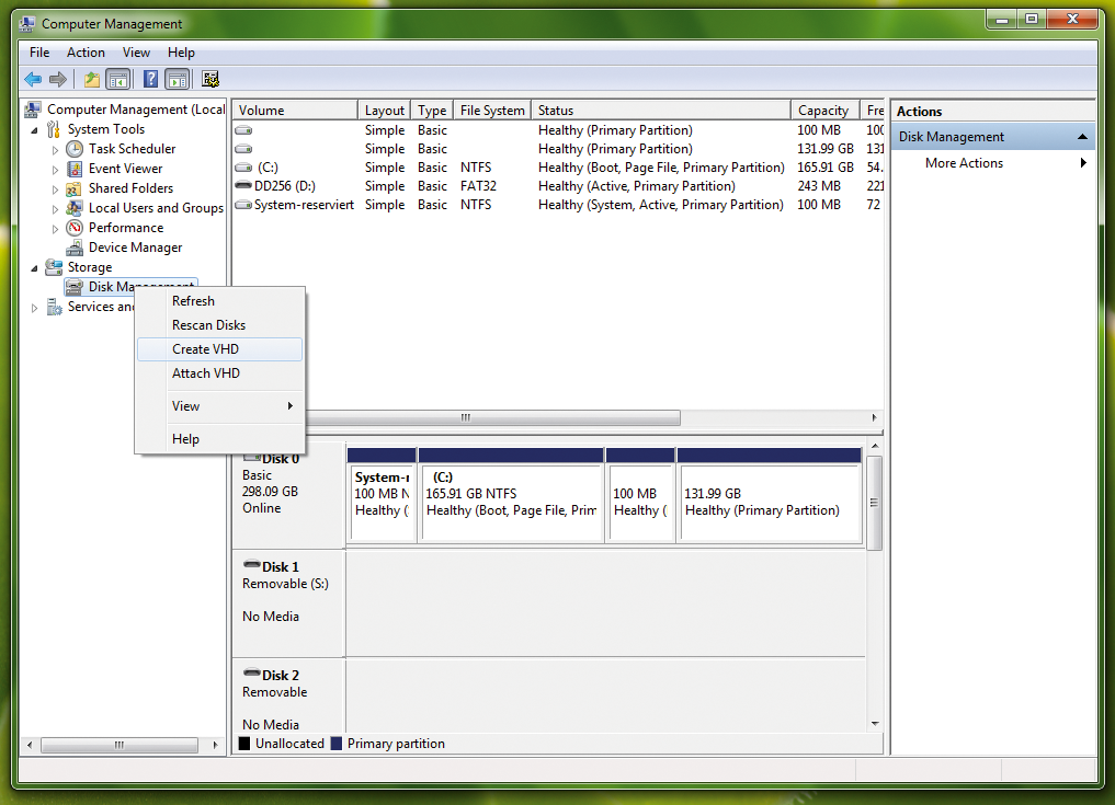 Virtual hard disks are easy to create with the Disk Management tool. Virtual hard disks are easy to create with the Disk Management tool.