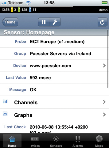 Check the network with iPRTG iPhone app. Check the network with iPRTG iPhone app.