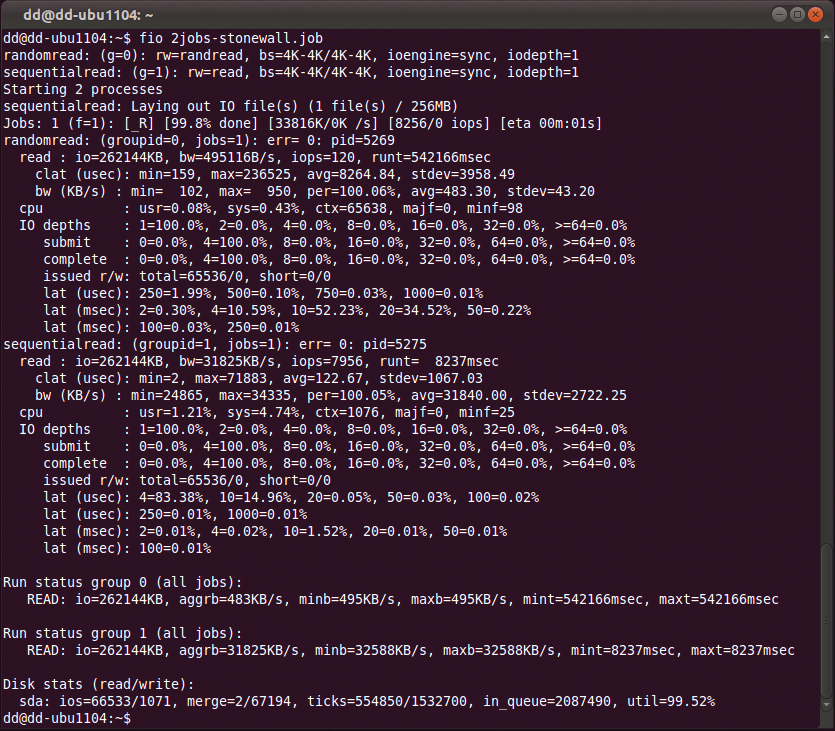 Direct I/O working around the page cache more closely reflects the drive's actual performance. Direct I/O working around the page cache more closely reflects the drive's actual performance.