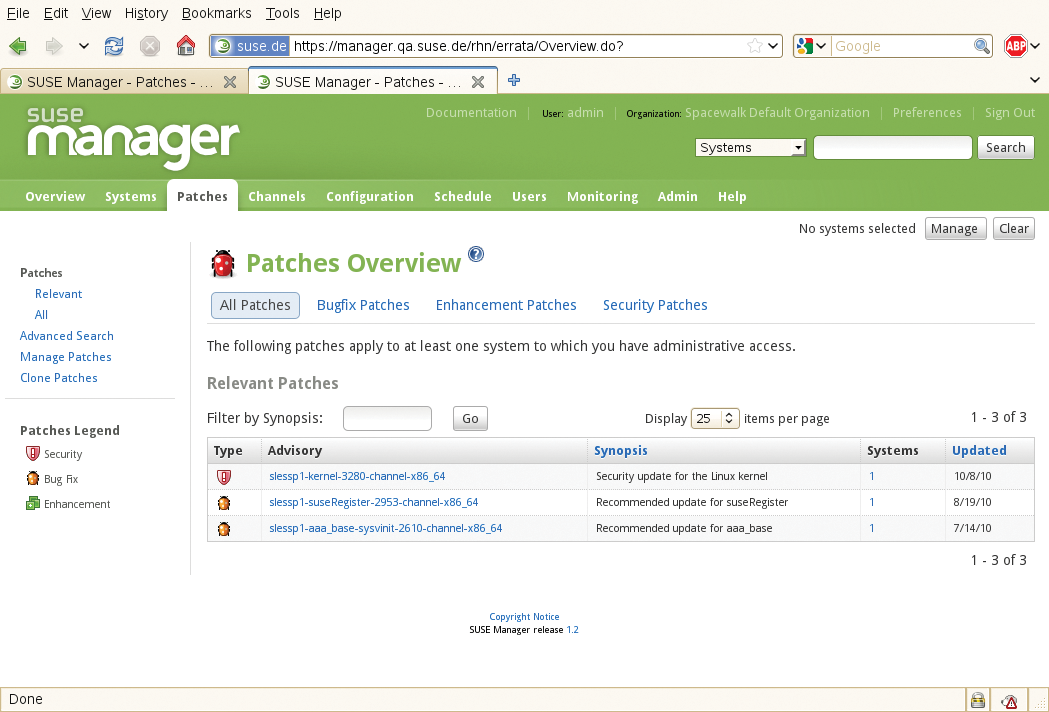 SUSE Manager offers centralized control over the server landscape. SUSE Manager offers centralized control over the server landscape.