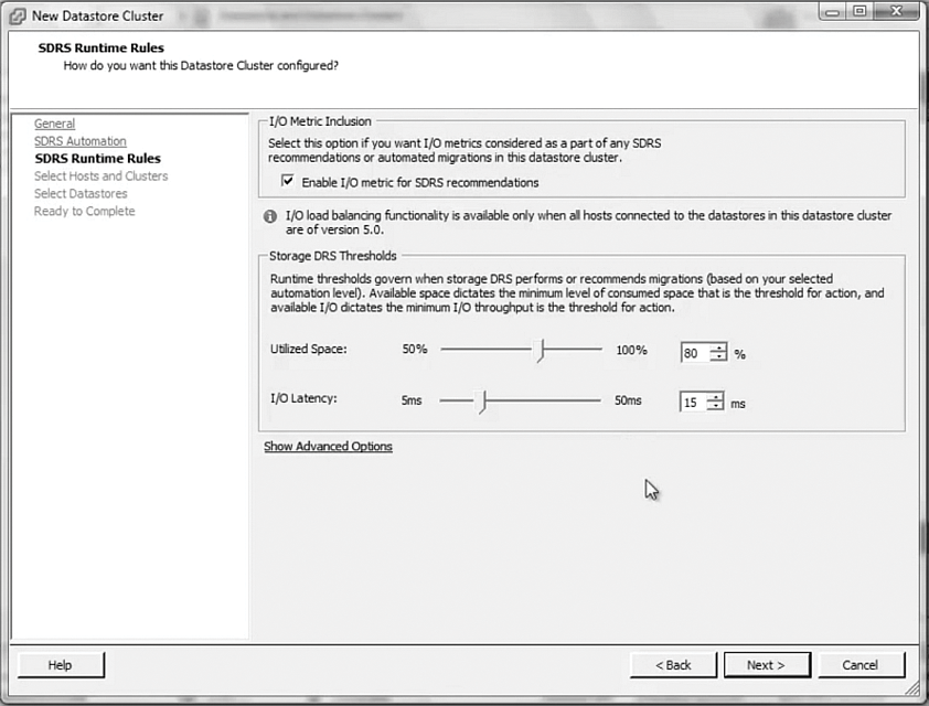vSphere 5 can be configured to let the SDRS automatically migrate virtual machines from an overloaded LUN. vSphere 5 can be configured to let the SDRS automatically migrate virtual machines from an overloaded LUN.