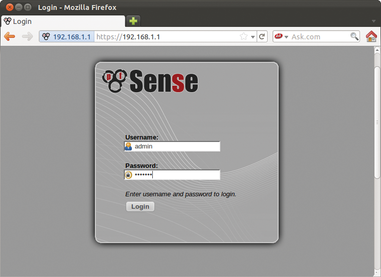 After completing the installation, you can use this page to access the pfSense control center. After completing the installation, you can use this page to access the pfSense control center.