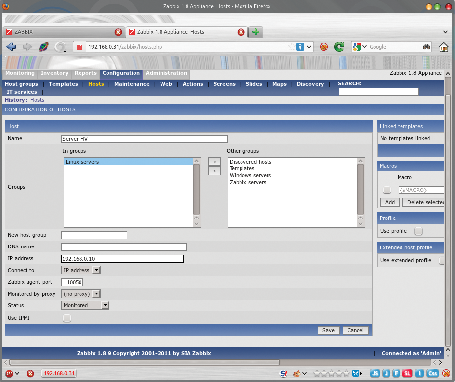 Host monitoring in Zabbix is configured in the convenient web interface. Host monitoring in Zabbix is configured in the convenient web interface.
