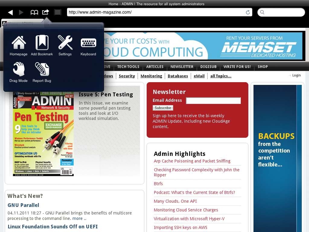 The Puffin Flash and Java-compatible web browser with the tools widget. The Puffin Flash and Java-compatible web browser with the tools widget.