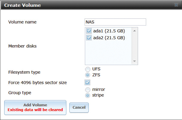 Creating new volumes. Creating new volumes.