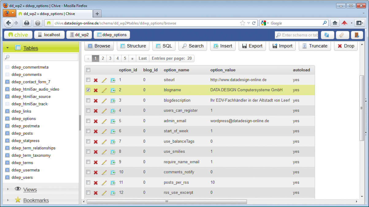 In browse mode, you can edit field content just as conveniently as the database structure in the structure view. In browse mode, you can edit field content just as conveniently as the database structure in the structure view.