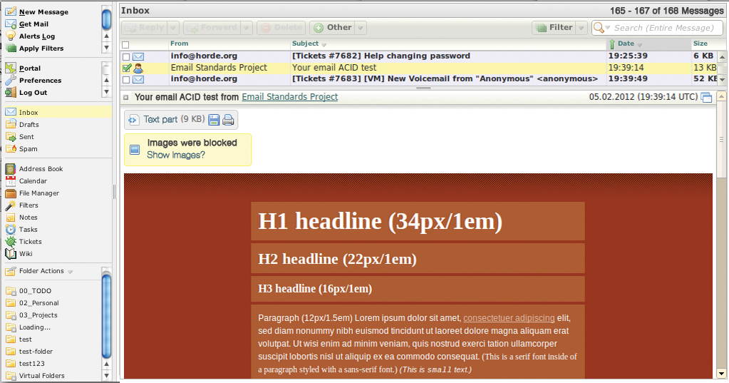 Dynamic view in the email application. Dynamic view in the email application.