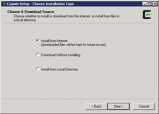 Installation location options. Installation location options.