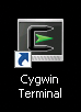 The Cygwin Terminal icon set up during installation. The Cygwin Terminal icon set up during installation.