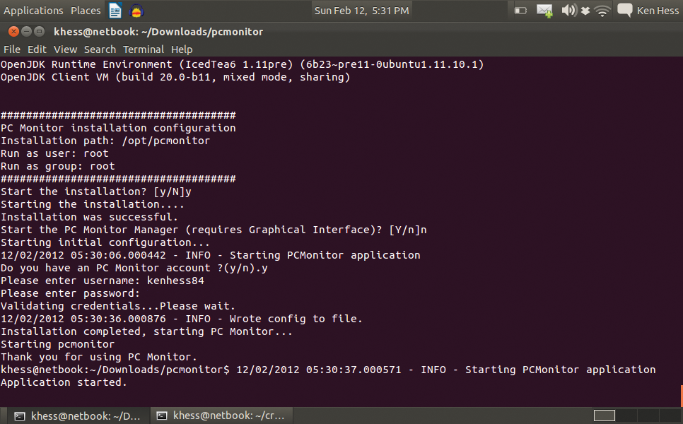 Completing the PC Monitor installation on Linux. Completing the PC Monitor installation on Linux.