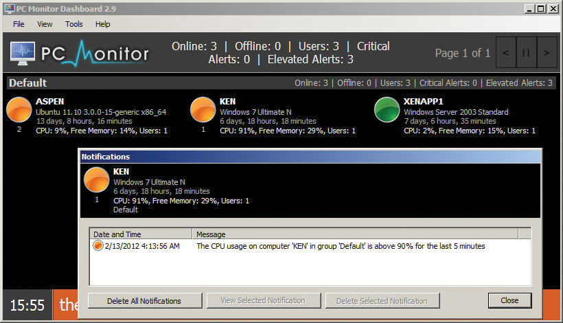 Clearing event notifications from a monitored system. Clearing event notifications from a monitored system.