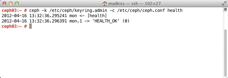 Ceph has its own health options that tell you whether the RADOS Paxos cluster is working properly. Ceph has its own health options that tell you whether the RADOS Paxos cluster is working properly.