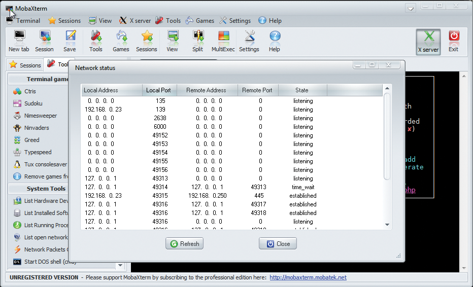 The openports tool will quickly show the ports that are accessible on the Windows host. The openports tool will quickly show the ports that are accessible on the Windows host.
