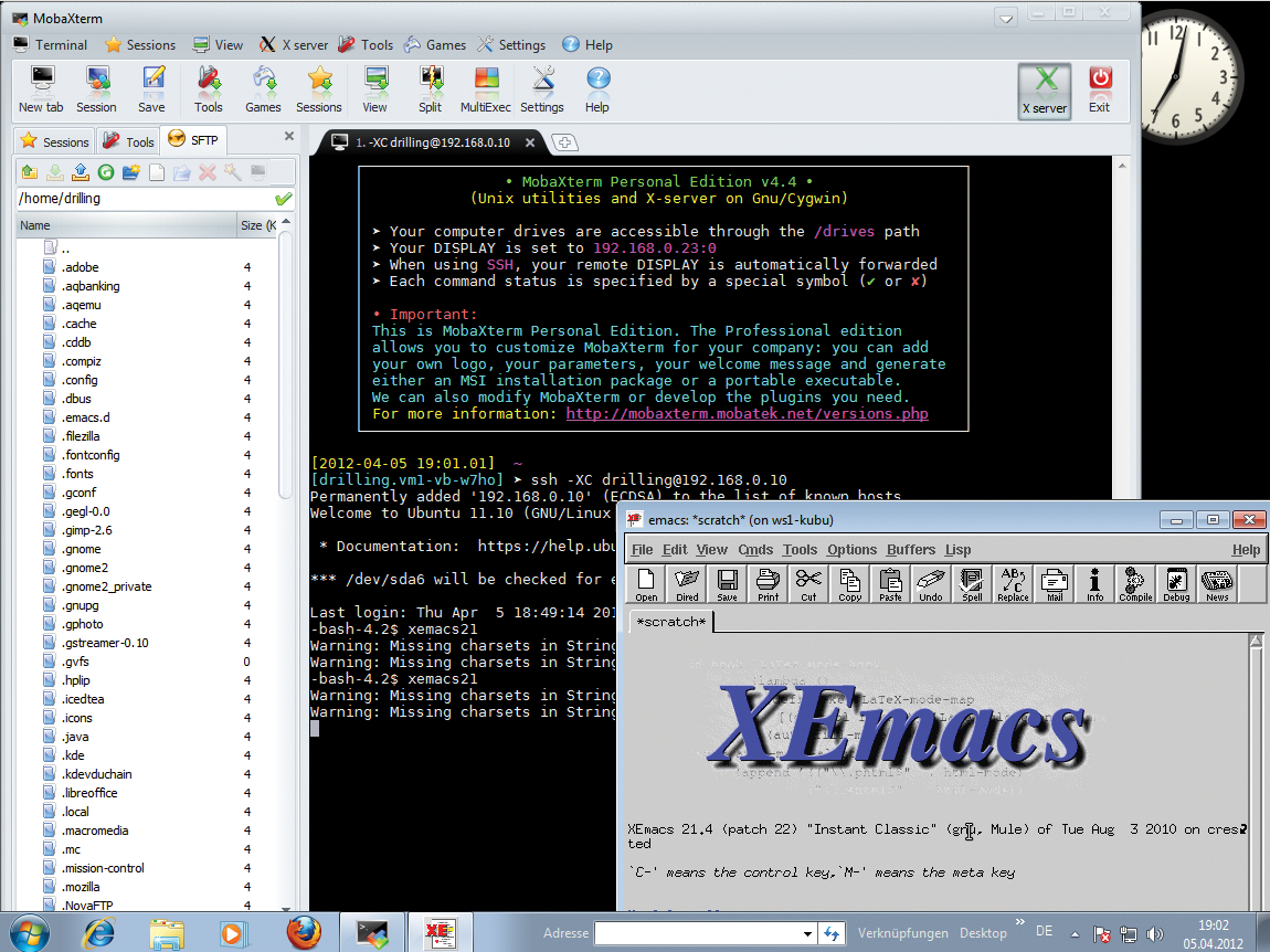 Thanks to XDMCP, MobaXterm also puts X11 programs on the Windows desktop. Thanks to XDMCP, MobaXterm also puts X11 programs on the Windows desktop.