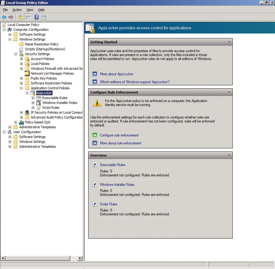 AppLocker lets you restrict the ability to execute programs on enterprise networks. AppLocker lets you restrict the ability to execute programs on enterprise networks.