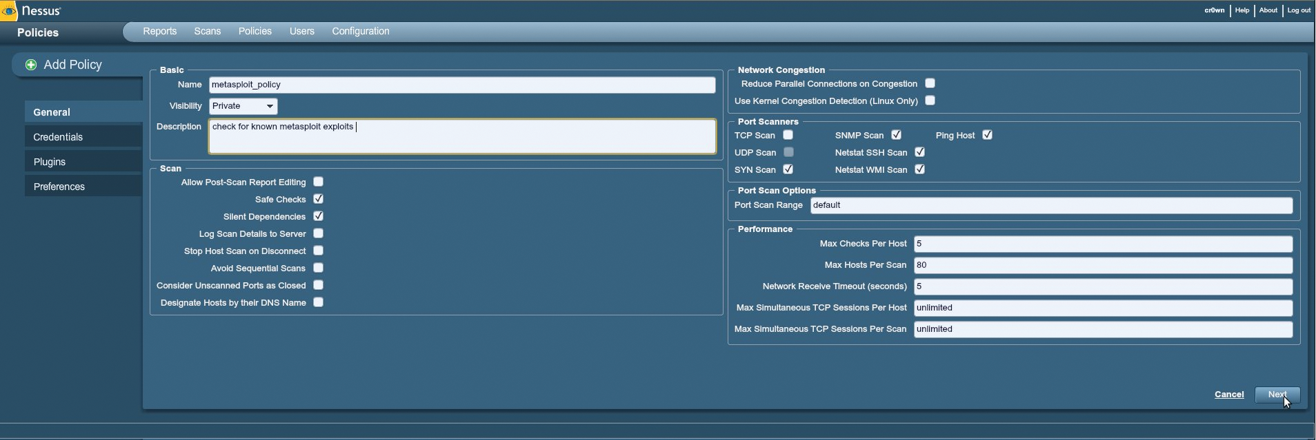 Open your web browser on https://localhost:8834. Open your web browser on https://localhost:8834.