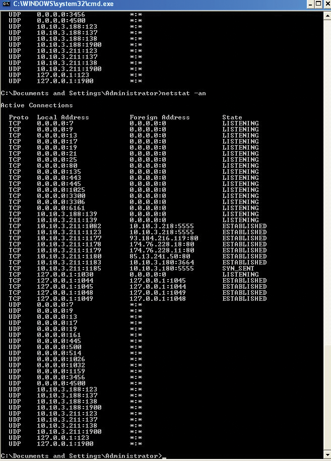 netstat -an still reveals evidence of a foreign connection. netstat -an still reveals evidence of a foreign connection.