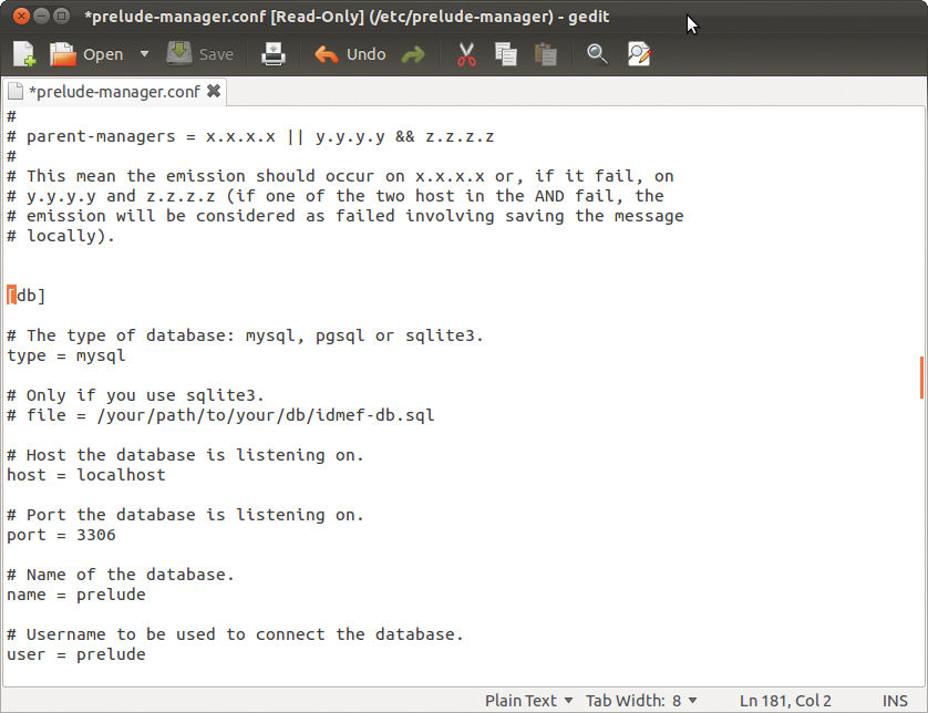 Debconf automatically handles the Prelude Manager configuration on Debian-based systems, for example, the database setup. Debconf automatically handles the Prelude Manager configuration on Debian-based systems, for example, the database setup.