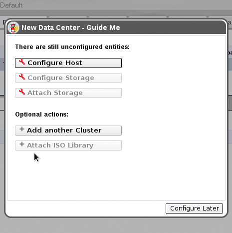 The oVirt developers also provide a wizard. The oVirt developers also provide a wizard.