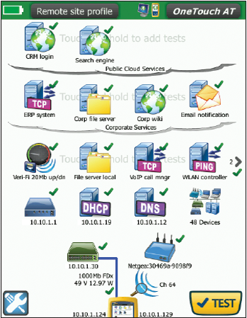 The results of the automatic test that checked both a wired connection and a wireless LAN. The Veri-Fi test was added. The results of the automatic test that checked both a wired connection and a wireless LAN. The Veri-Fi test was added.