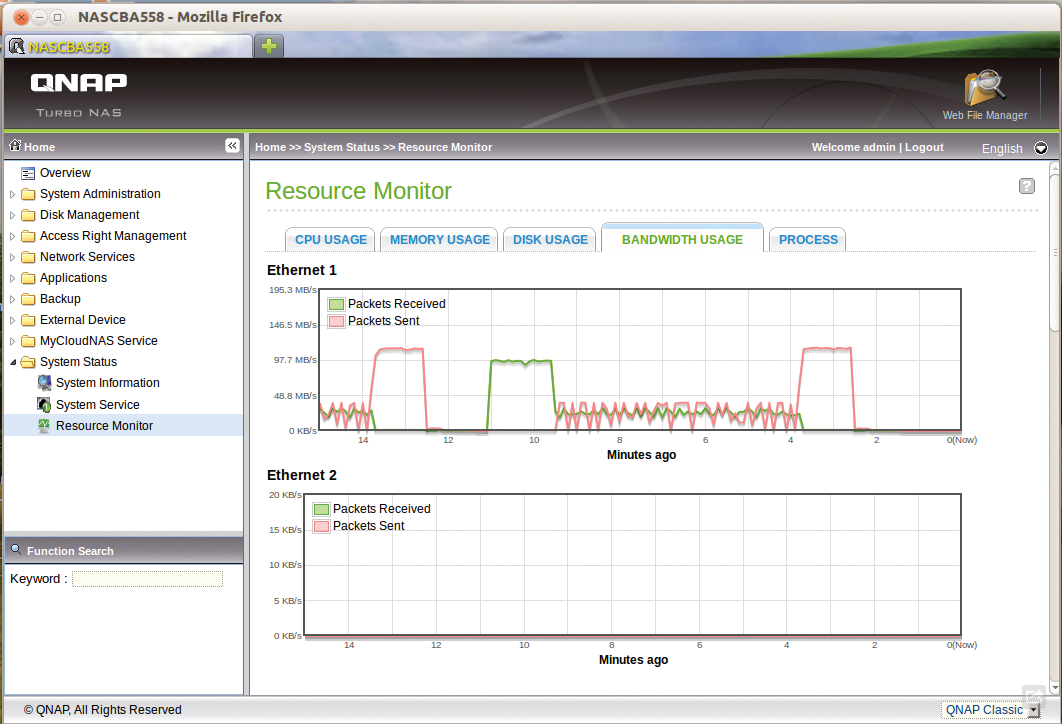 The QNAP Turbo Station also supports powerful resource monitoring. The QNAP Turbo Station also supports powerful resource monitoring.