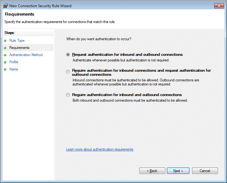 Specifying authentication requirements for rules. Specifying authentication requirements for rules.