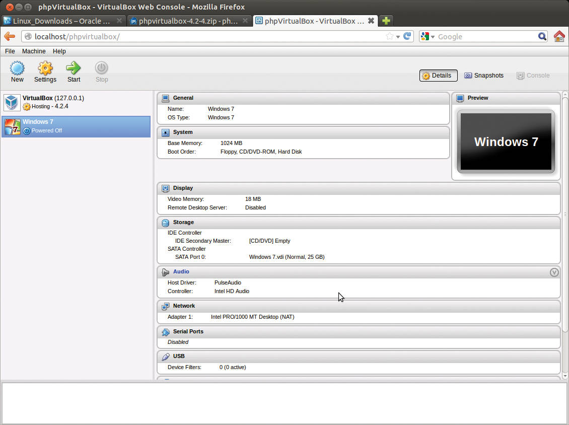 The first login to phpVirtualBox is as admin/admin. Change the default password immediately. The first login to phpVirtualBox is as admin/admin. Change the default password immediately.