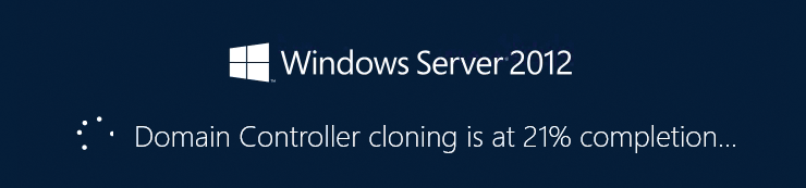 Windows Server 2012 cloning Active Directory on the new virtual domain controller. Windows Server 2012 cloning Active Directory on the new virtual domain controller.