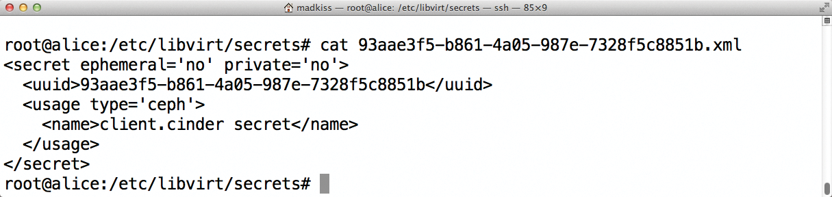 Password handling in libvirt for the Ceph installation is a bit complicated, but it works reliably. Password handling in libvirt for the Ceph installation is a bit complicated, but it works reliably.