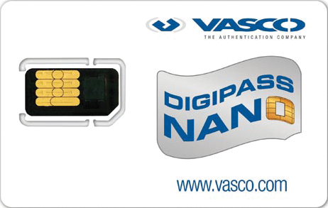 DIGIPASS Nano is a thin film that can be placed, together with the SIM card, into a cellphone, thus turning the phone into a hardware OTP token. DIGIPASS Nano is a thin film that can be placed, together with the SIM card, into a cellphone, thus turning the phone into a hardware OTP token.