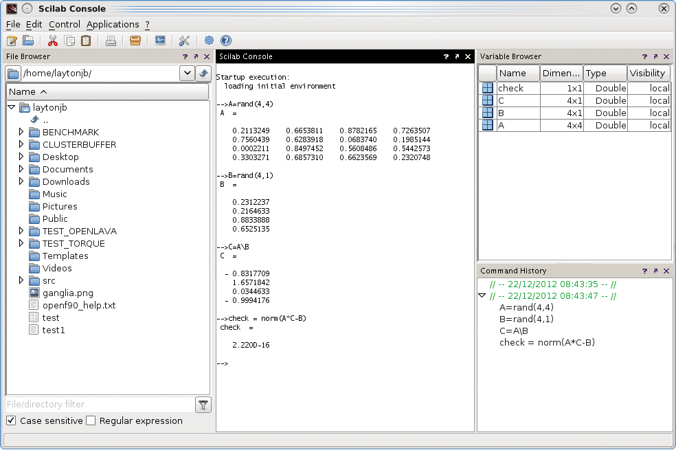 The Scilab environment. The Scilab environment.