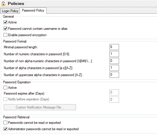 Like Exchange, IceWarp supports policies, although not as extensively. Like Exchange, IceWarp supports policies, although not as extensively.