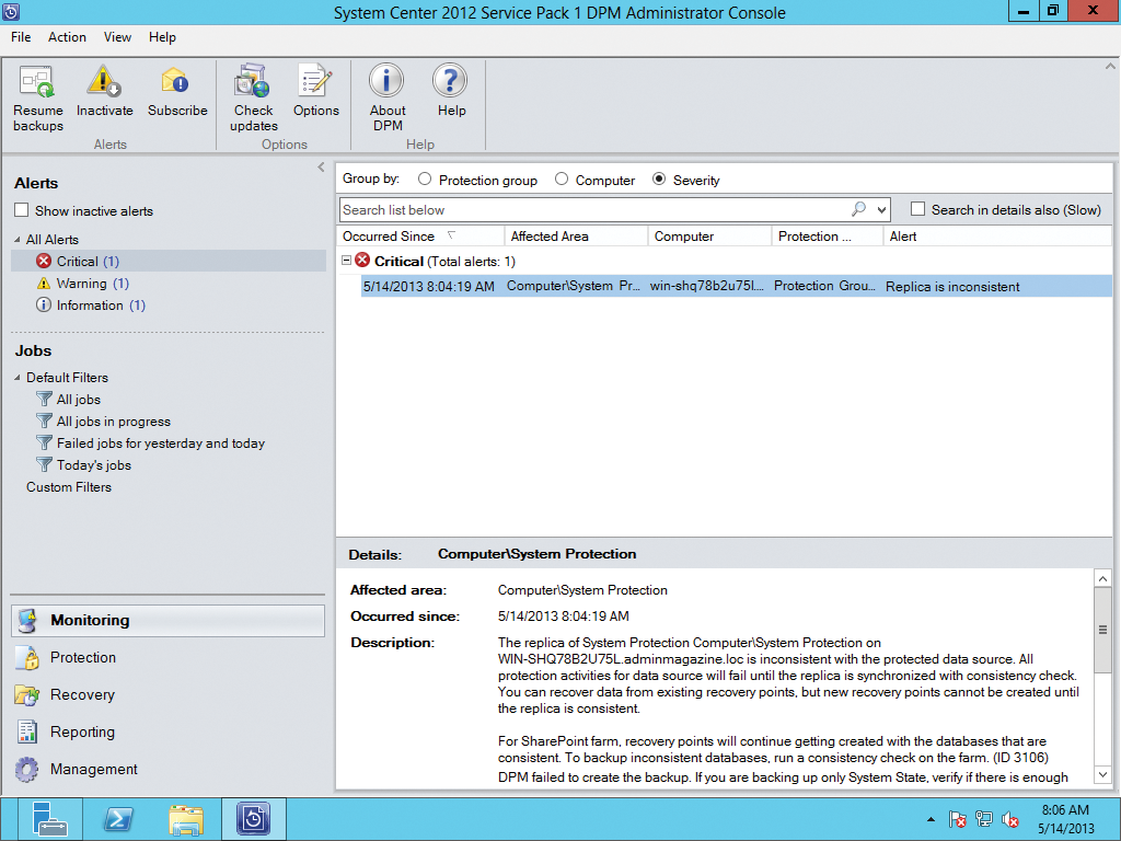 Data Protection Manager 2012 SP1 can also back up Windows Server 2012. Data Protection Manager 2012 SP1 can also back up Windows Server 2012.