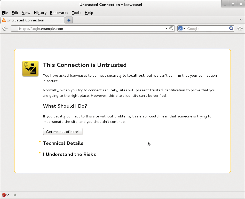 Self-signed certificates prompt a warning from browsers. Self-signed certificates prompt a warning from browsers.