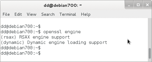 On this Core i7 running openSUSE 12.3, there is only one crypto device for hardware accelerated encryption. On this Core i7 running openSUSE 12.3, there is only one crypto device for hardware accelerated encryption.