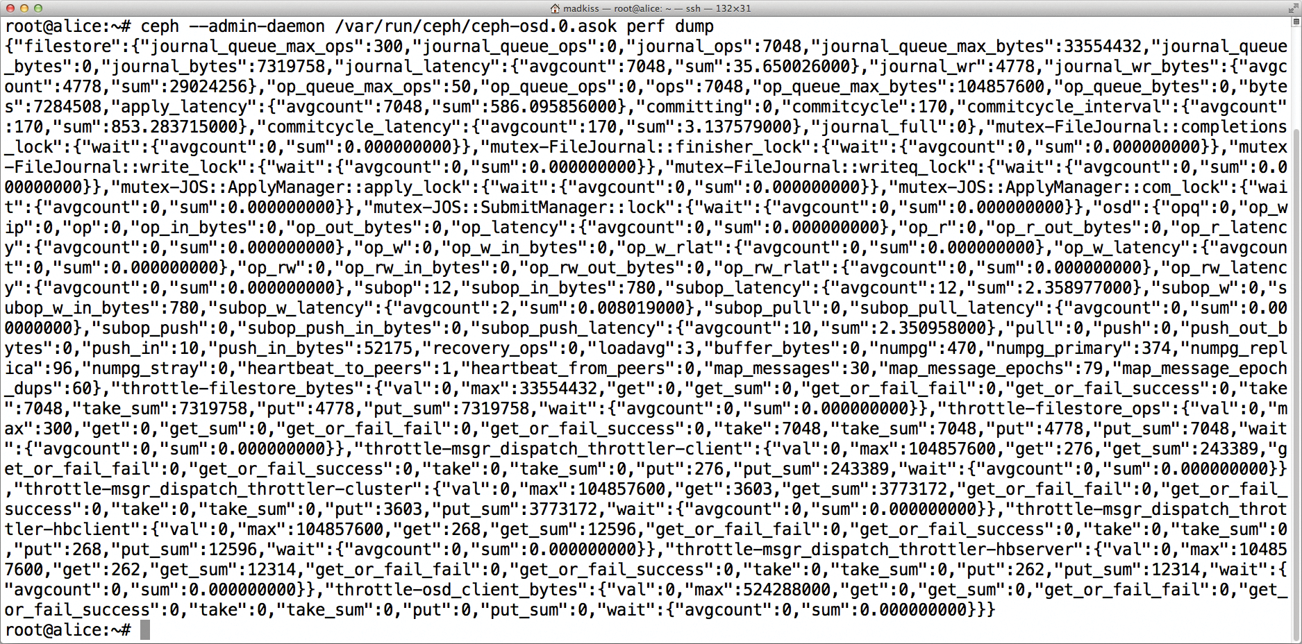 Performance data queried using admin sockets. Performance data queried using admin sockets.