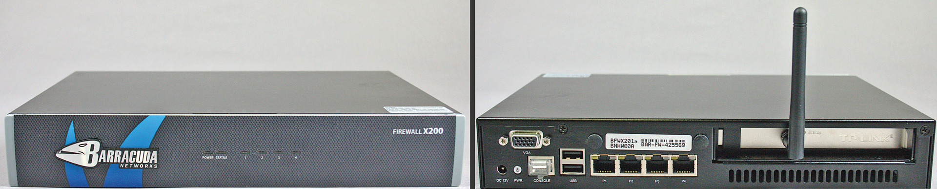 The X200 model (left) is the smallest in the new Barracuda firewall series. The X201 version (right) has a wireless interface. The X200 model (left) is the smallest in the new Barracuda firewall series. The X201 version (right) has a wireless interface.