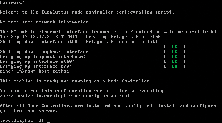 A node controller has been successfully set up. A node controller has been successfully set up.