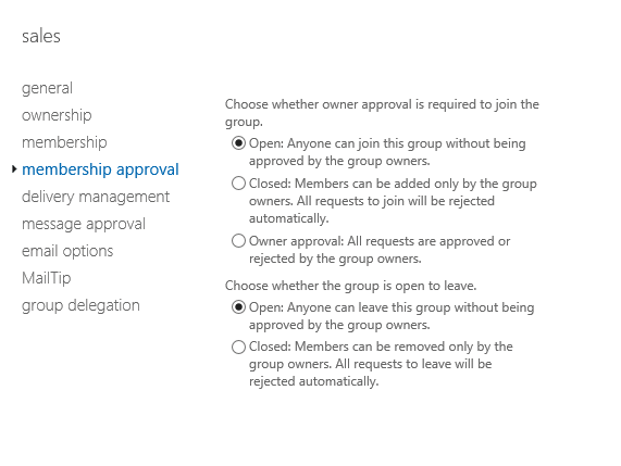 Configuring group membership for a distribution list. Configuring group membership for a distribution list.